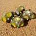 Lampwork Glass Bead Citron Yellow Bubble Windows s/4