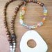 Tagua Nut Pendant Necklace - Gemstone - Soft Rainbow - Pastel - Wood - Shorter length - Smaller Beads - Earthy - Natural - Beige