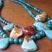 Jungle Tribal Inspired - Yellow - Orange - Turquoise - Jewelry - Natural - Statement - Dangle - Multi Strand - Double - Gemstone - Earthy