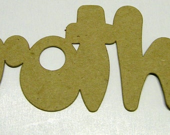 Brother Die Cut Word from Kraft Chipboard 7 x 2 inches Pack of 4