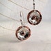 Poppy earrings, Copper, Sterling Silver, hammered, drops