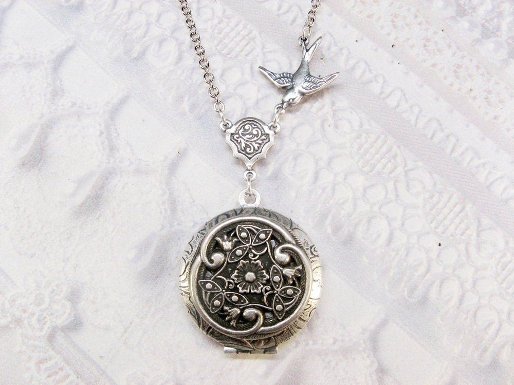 Silver Celtic Knot Locket Necklace The ORIGINAL by birdzNbeez