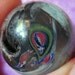 STEAL YOUR FACE Grateful Dead Marble Signed Contemporary Art Glass Borosilicate Pyrex with a Splash of Orange Dichroic