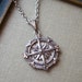 Compass Charm Necklace with Vintage Watch Face