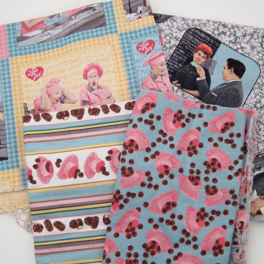 Set of I Love Lucy Fabrics Chocolate Factory Lucille Ball