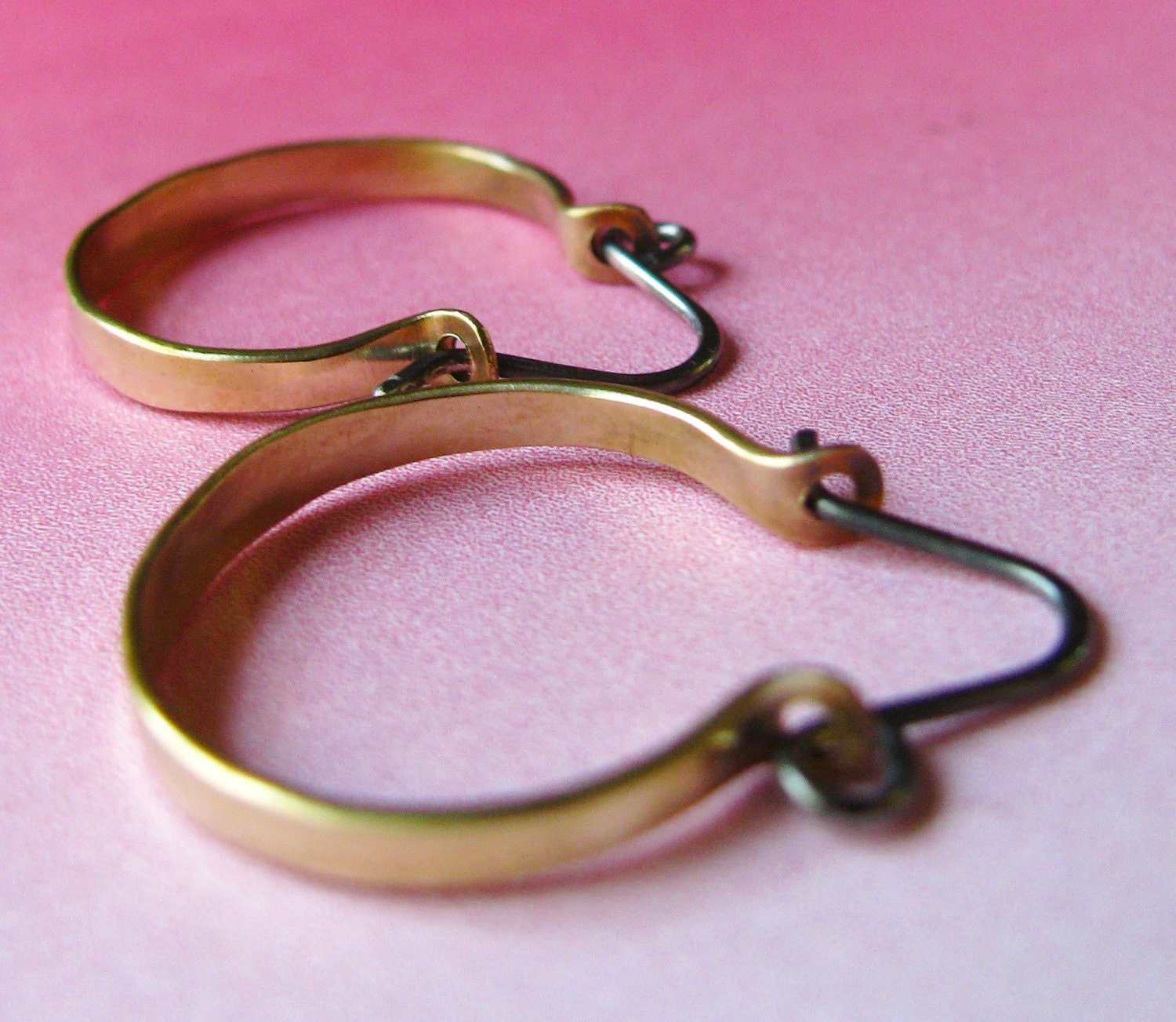 Small Silver And Bronze Hoop Earrings Little Hoops Mixed