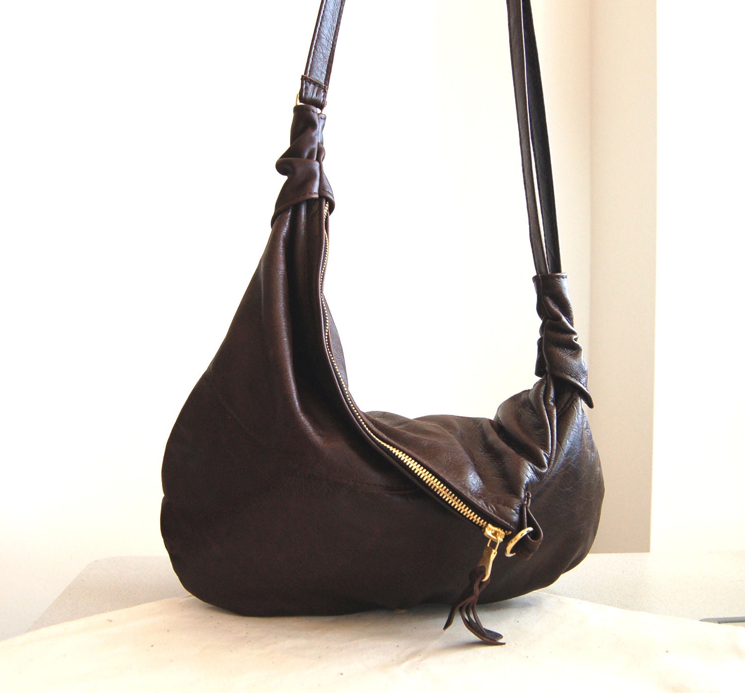 dark brown hobo purse