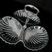 Vintage Sea Shell Serving Tray -Dish Candy Holder Silver Three Sections Hostess Gift Weddings Appetizer Tray Ornate Scallop Hors D'oervres
