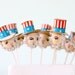 Vintage Uncle Sam Cake Toppers - Set of 8