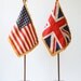 Vintage Flag Set - US and British Union Jack Flags