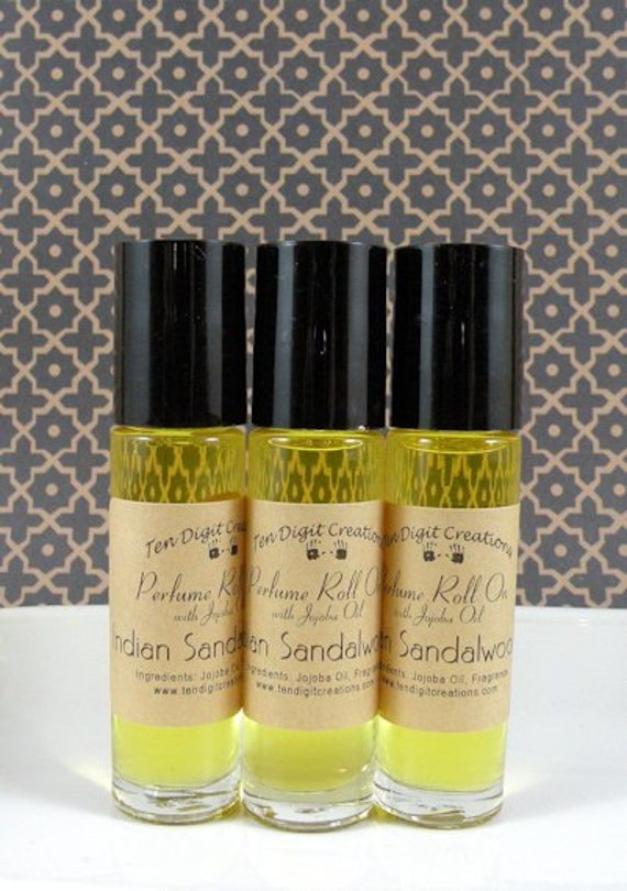 INDIAN SANDALWOOD Perfume Oil with Jojoba by TenDigitCreations