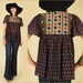 ViNtAgE 70's Sheer India Natural Cotton Voile Babydoll Tunic Top S