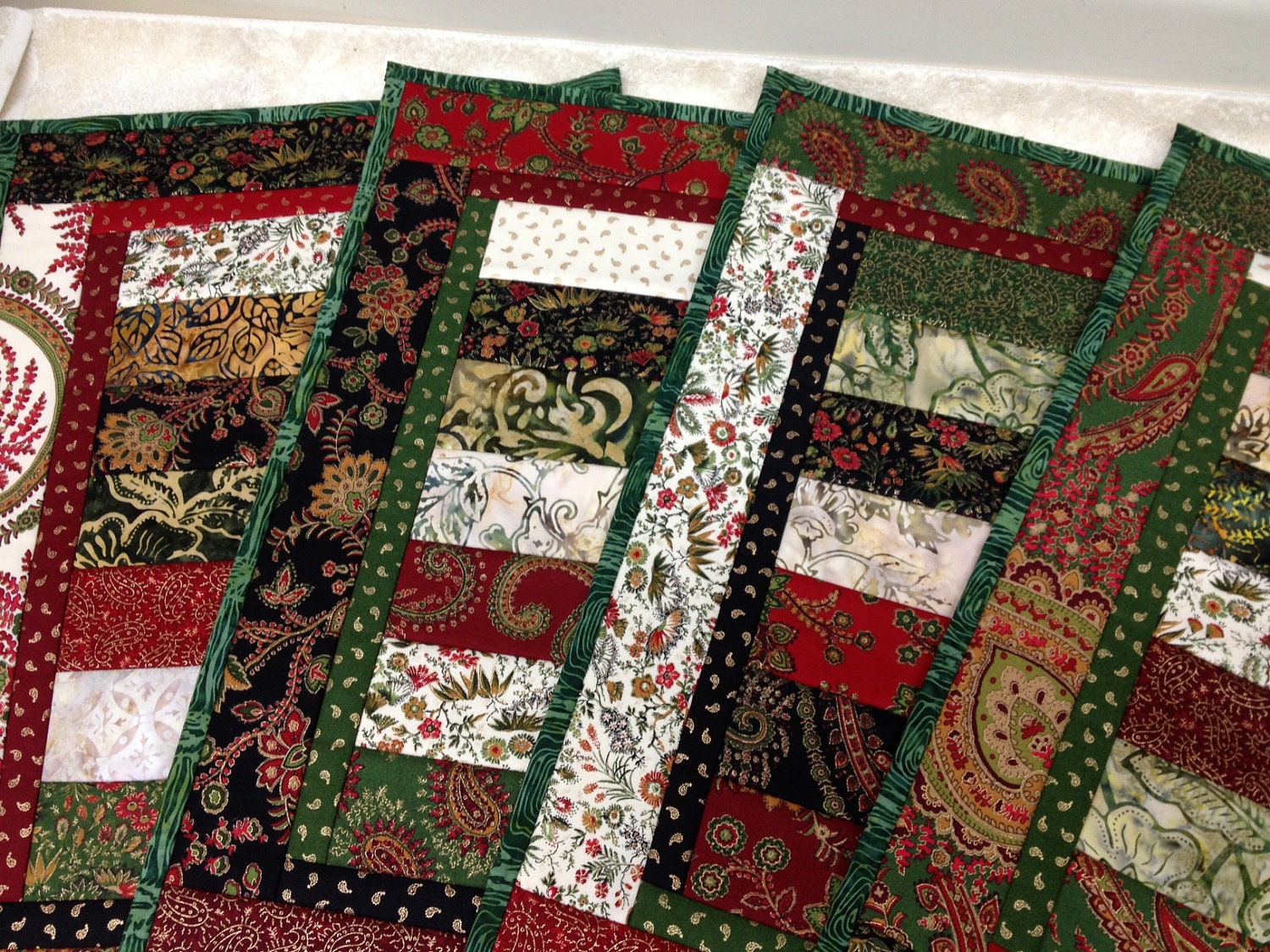 Stunning Quilted Christmas Placemats Set of 4