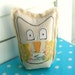 RESERVED for Krista. Art, Owl, Owl Sculpture, Fabric Owl, Owl Ornament, Soft Sculpture, Shelf Sitter, Stuffed Owl, Appliqued Owl - No. 105