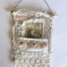 Burlap and Lace Collage Hanger - French