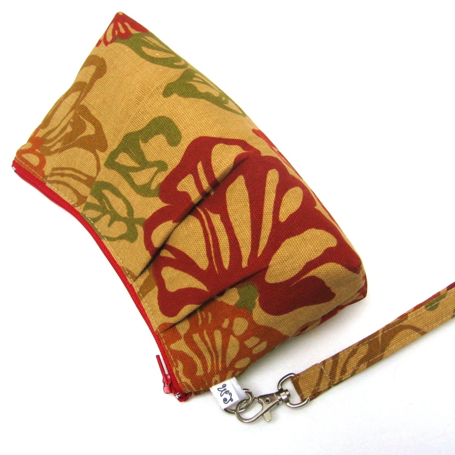 Clutch Purse Rectangular Wristlet Indian Red and by LMcreation