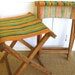 RESERVED...Have a Seat... Vintage Striped Fold Up Camp Stool Luggage Stand Stool Bench