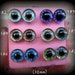 Hand painted 12mm blue sparkle glass eyes for bear or toy or doll - 186