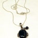 Black Onyx Sterling Silver Pendant on Cord Necklace