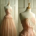 1950s Prom Dress / Vintage Pink Organza Dress
