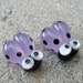 Purple Handmade Lampwork Glass Ladybug Beads SRA PCJ Q - Made in USA