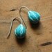 Buoy carved drop earrings in aqua
