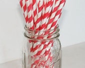Red and White Striped Paper Straws - Red or choose any color combination Il_170x135