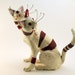 RESERVED Fairy Cat Sculpture Polymer Clay Red and White