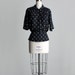 BLACK FLORAL SHIRT 1990s Vintage Black And White 1940s Inspired Button Down Shirt