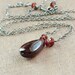Red Garnet Necklace - Oxidized Silver - Handmade Jewelry - Birthstone - Gemstone Necklace - Garnet Jewelry