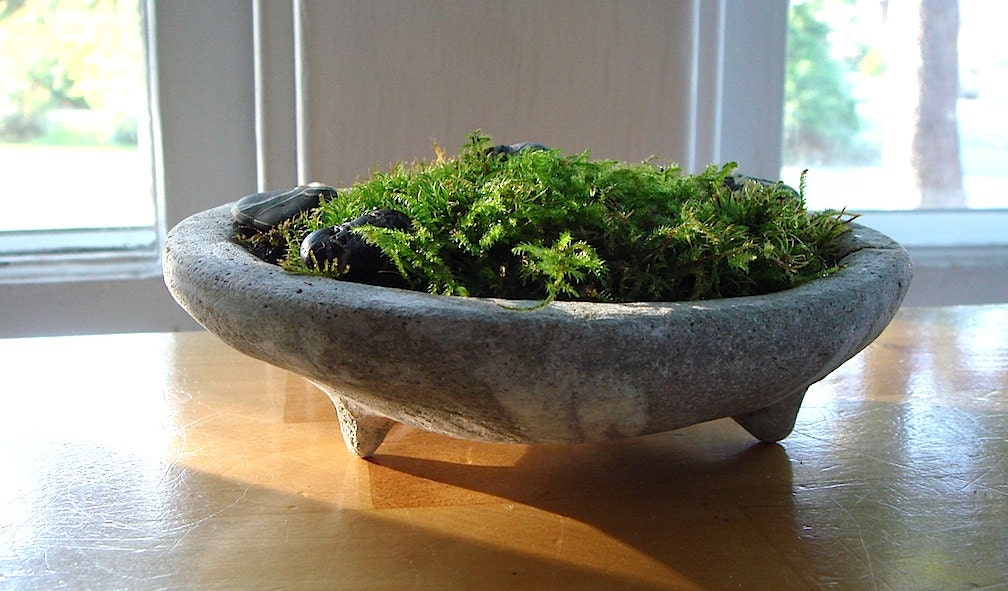 Zen Concrete Handmade Mini Moss Bowl Planter