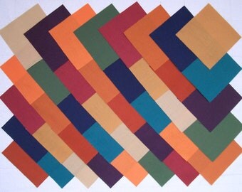 Subdued Solids 100% Cotton 40 4 inch Quilt Block Fabric Squares (stk74A)