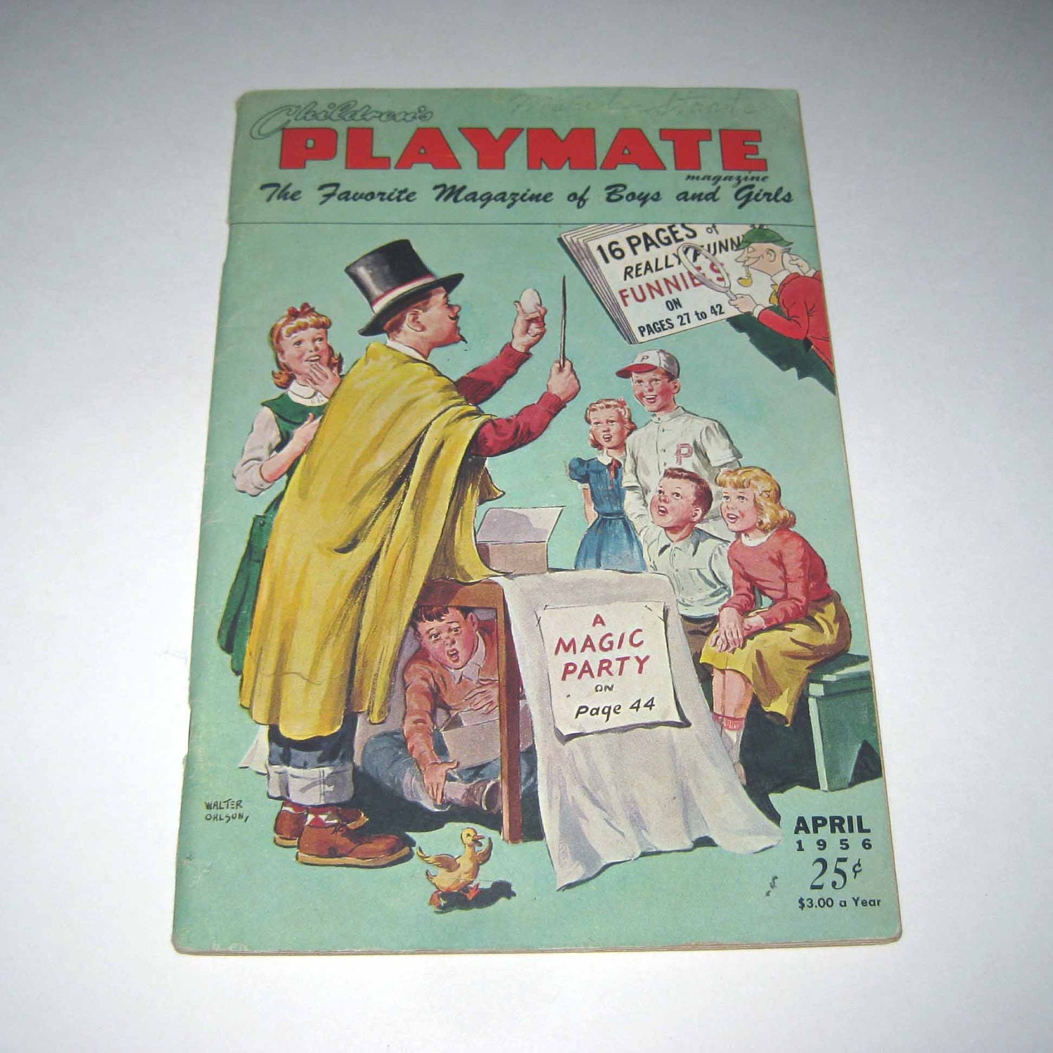 Vintage 1950s Childrens Playmate Magazine for April 1956