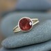 Red Oregon Sunstone With Schiller in Recycled 14k Yellow Gold, Split Shank Ready To Ship Size 6