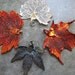 Real Leaf Pendants - Oxidized Silver - Iridescent Copper - Silver (Set of 4 leaves)