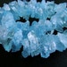 8 Inches---Blue Topaz Rough Cut, Center Drilled Nuggets
