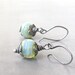 aqua dangle earrings with lampwork beads and sterling silver