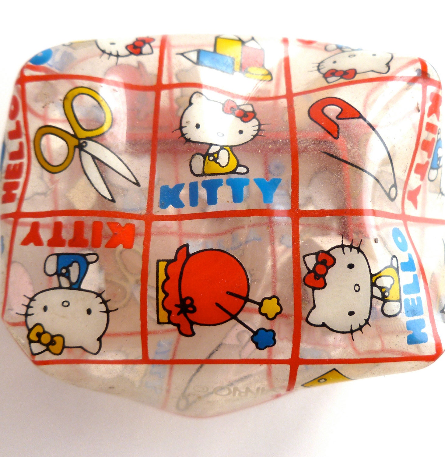 Hello Kitty Sewing Kit case 1975 with red trim