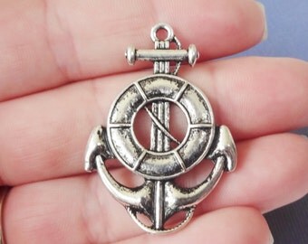 6 Life Ring Anchor Charms 29x41x2mm ITEM:F17
