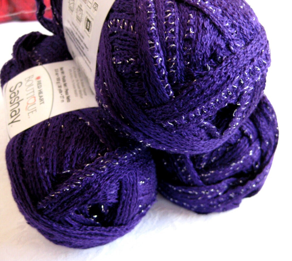 Red Heart Boutique Sashay Yarn Purple Ruffling By Crochetgal