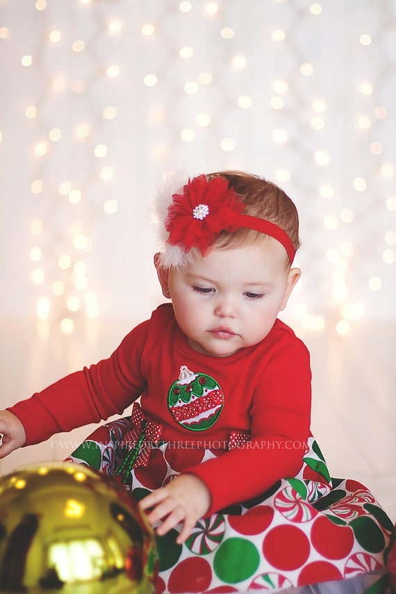 Baby Christmas Headband Baby Red And White Headband Baby