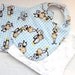 Baby Bib, Burp Cloth Baby Gift Set - Cotton Flannel Blue and White Monkey Print