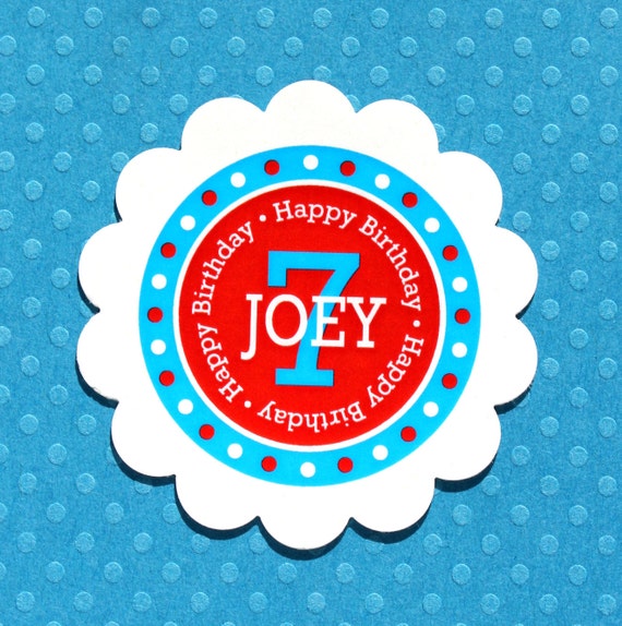 Items similar to PRINTABLE Birthday Labels, Personalized Birthday