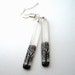Black and white tree earrings , trees through the fog, super skinny resin earrings , tree earrings , gifts under 20