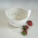 Ceramic Fruit Bowl Berry Bowl Colander with coaster dish handcarved