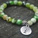 Tree of Life Mala Bead Bracelet in Green Agate