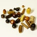 vintage macrame beads - brown - variety - 25