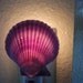 Beach Decor -Vintage Natural Purple Cockle shell Nite Light
