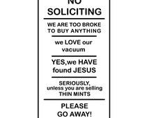 Unique no soliciting decal related items | Etsy