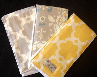 Burp Cloths-Grey Tarkia BurpieTrio
